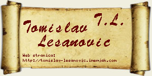Tomislav Lešanović vizit kartica